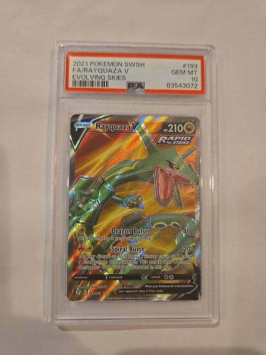 PSA 10 Rayquaza V Full Art 193/203 | Evolving Skies Holo GEM MINT