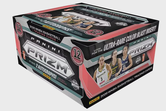 2026 Panini Prizm WNBA Basketball Hobby Box with two autographs, 24 Prizms and 10 inserts per box on average.