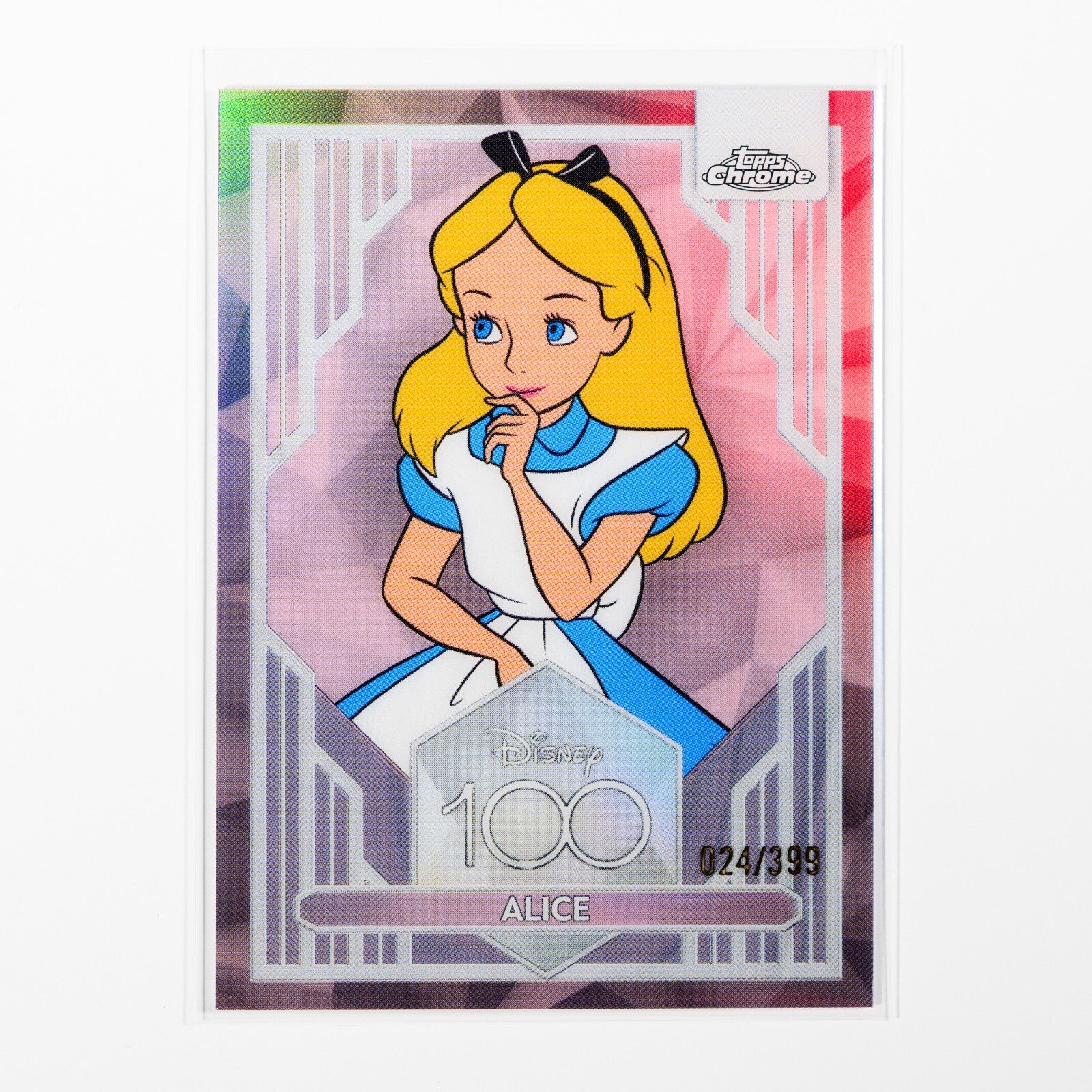 2023 Topps Chrome Disney 100 Alice Pink Refractor /399 #44 trading card