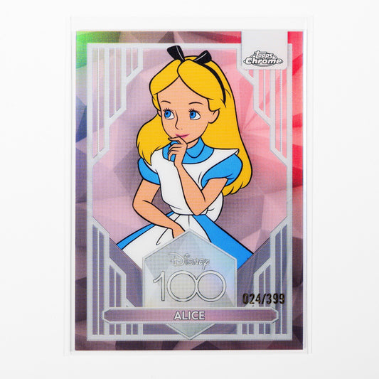 2023 Topps Chrome Disney 100 Alice Pink Refractor /399 #44 trading card