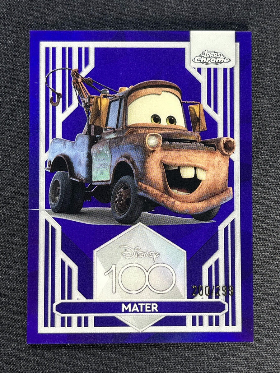 2023 Topps Chrome Disney 100 Mater Purple Refractor /299 #60 trading card