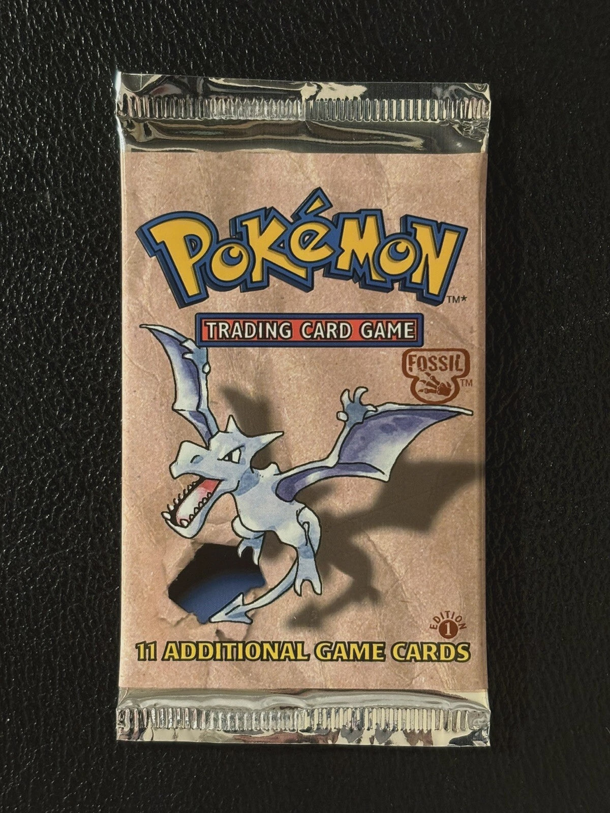 Pokemon Fossil 1st Edition Booster Pack Aerodactyl artwork 21.33g heavy sealed vintage product