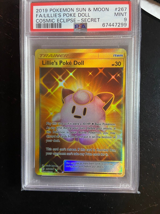 PSA 9 Lillie’s Poké Doll 267/236 Secret Rare | Pokémon TCG Cosmic Eclipse