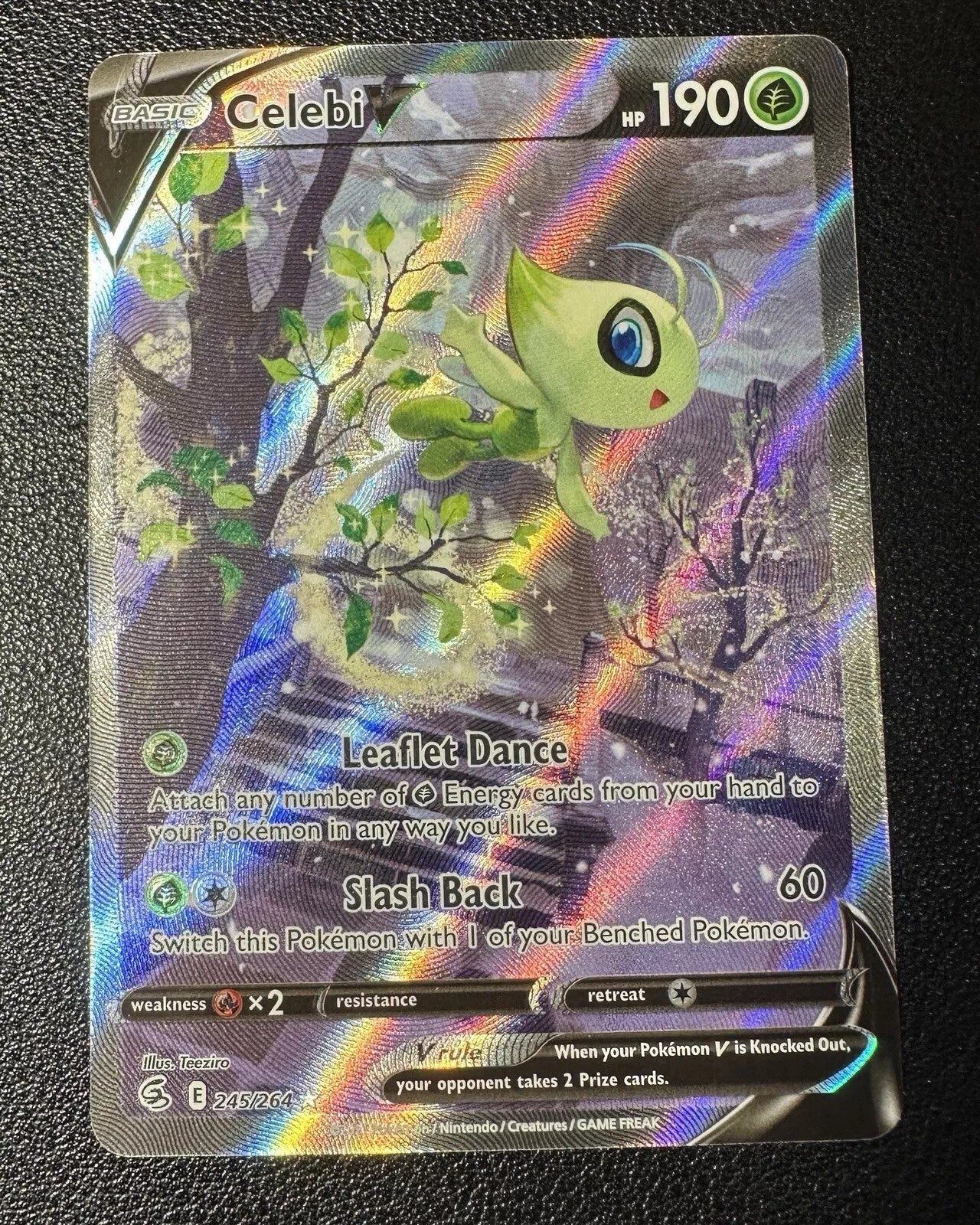 Celebi V 245/264 | Alternate Full Art | Pokémon Fusion Strike Holo | Near Mint (NM)