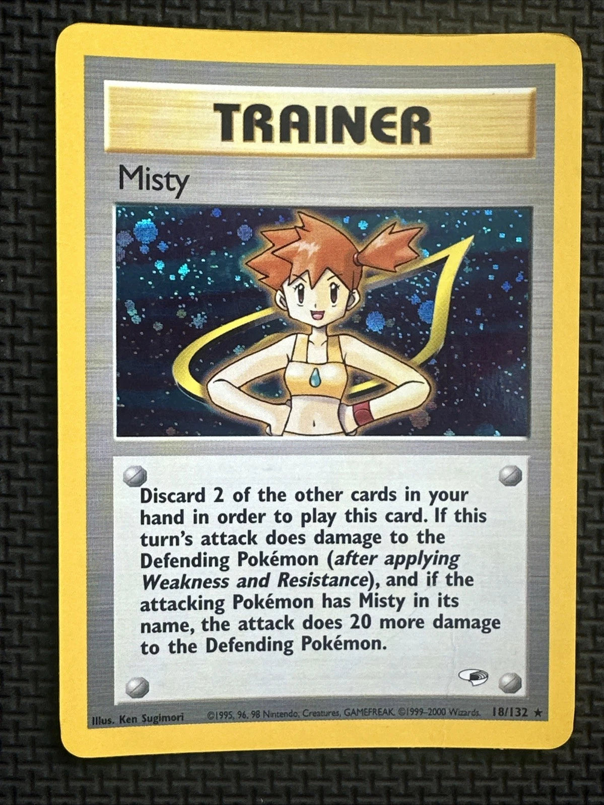 Misty 18/132 Holo – Gym Heroes Pokémon LP Swirl Vintage WOTC