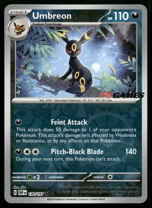 Umbreon 130/197 EB Games stamped promo Near Mint Mint Pokemon card