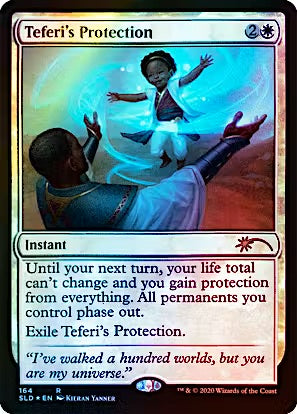 Teferi's Protection Foil Secret Lair #164 Mythic Rare Magic: The Gathering card featuring exclusive premium artwork.