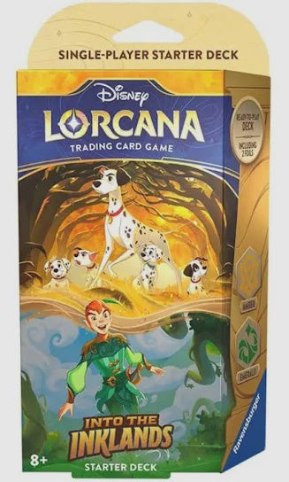 Disney Lorcana Into the Inklands Starter Deck AE – Amber and Emerald 60-Card TCG Set