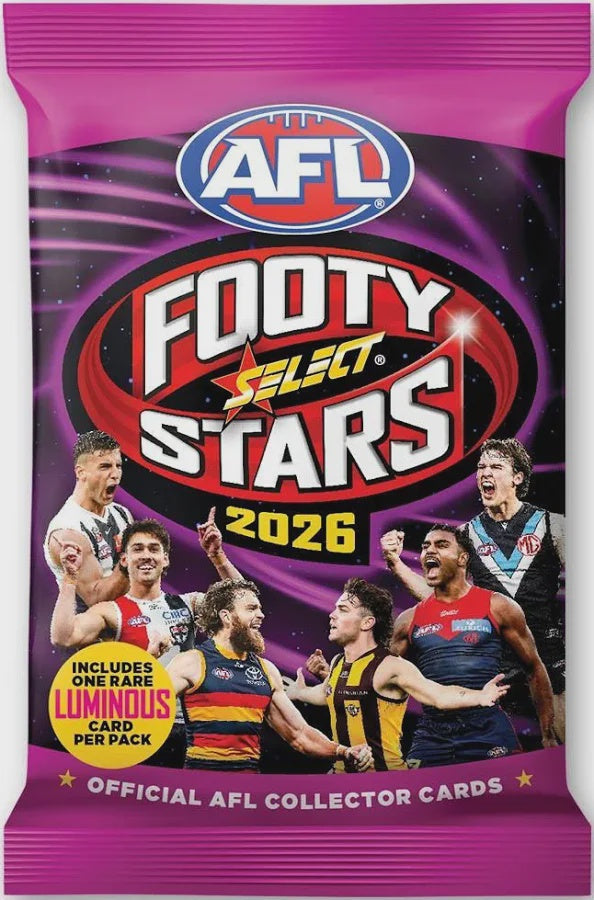 2026 AFL Footy Stars Booster Pack factory sealed AFL trading card pack.
