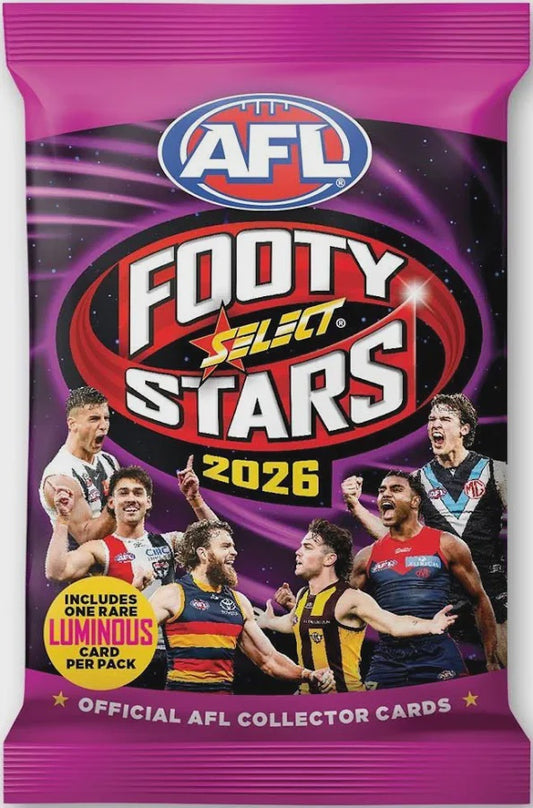 2026 AFL Footy Stars Booster Pack factory sealed AFL trading card pack.