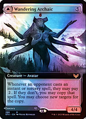 Wandering Archaic Extended Art Foil Strixhaven School of Mages #286 Magic the Gathering card