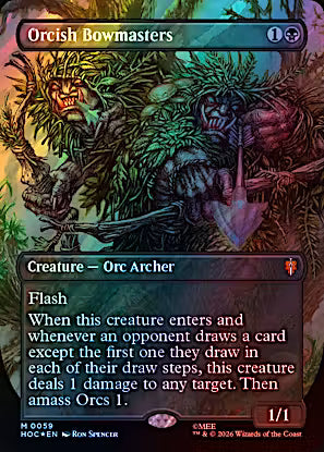 Orcish Bowmasters (Borderless) (Surge Foil) - The Hobbit: Eternal-Legal (HOC)