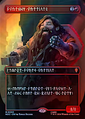 Dwarven Warriors Borderless Foil Dwarvish #93 from The Hobbit: Eternal-Legal (HOC) Near Mint Mythic Rare Magic: The Gathering Dwarf Warrior.