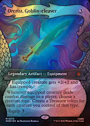 Orcrist Goblin-cleaver #272 Showcase Surge Foil Mythic Rare from Magic the Gathering The Hobbit HOB, Near Mint Legendary Artifact Equipment.
