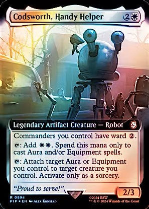 MTG Universes Beyond Fallout Codsworth, Handy Helper Surge Foil Extended Art