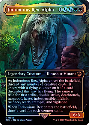 Indominus Rex, Alpha (Borderless Foil) - Universes Beyond: Jurassic World Collection (REX)